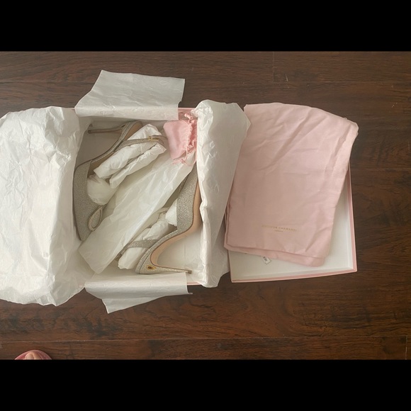 NWT Jennifer Chamandi Vittorio 105mm Glitter Slingback Pumps (5.5B / 35.5EU) - Picture 9 of 10